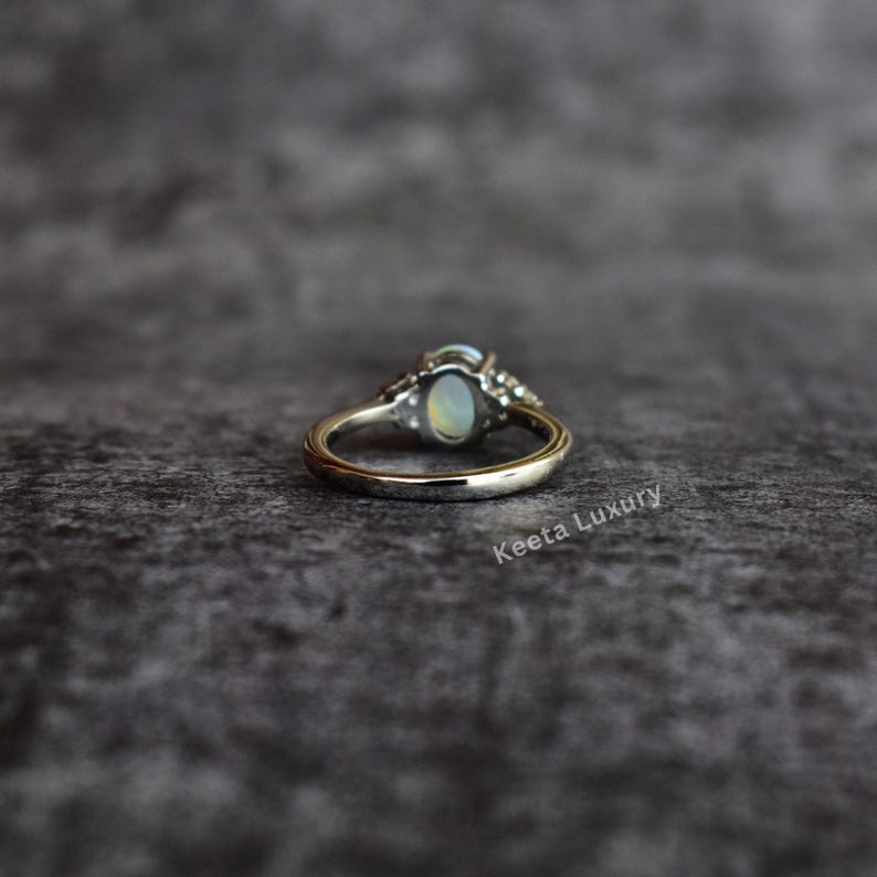 Genuine Opal Dainty ring, Ethiopian fire opal gold ring, delicate mothers ring , Self care ring, opal stacking ring for bridesmaid's gift image 5