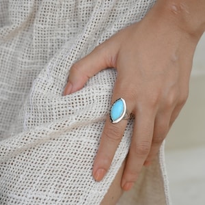 Genuine Turquoise Ring* Turquoise handmade ring for women* 925 Sterling silver ring* Bohemian ring* Bridesmaid jewelry* Unique gift for her