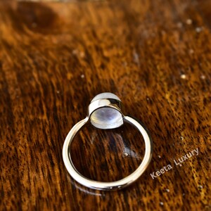 Rainbow Moonstone Ring , Blue Fire Moonstone Ring, Handmade Sterling Silver Ring , Christmas Gift for her, Promise Ring , anniversary ring image 3