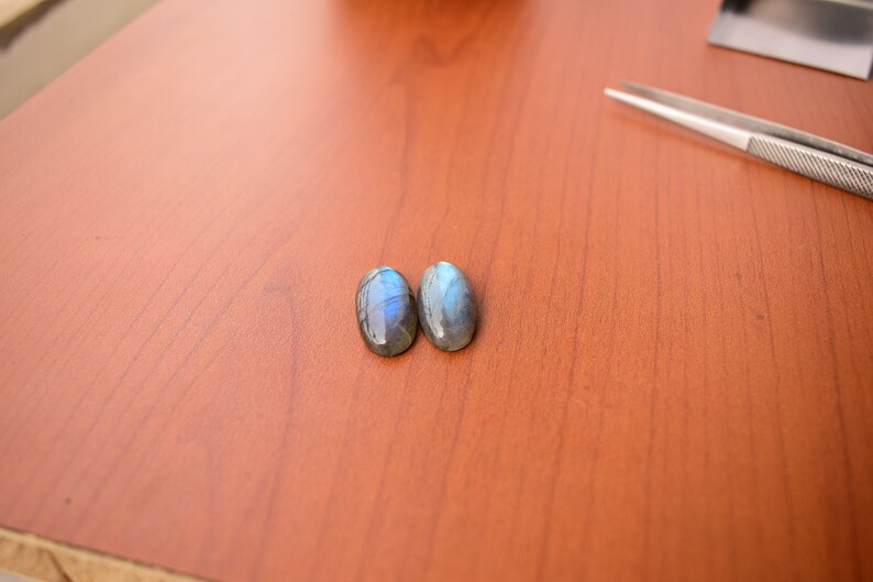 labradorite pair Wired Jewelry Loose Gemstone pair for Handmade Natural Blue Labradorite 100/% Natural Stone pair 24x12x7mm earrings pair