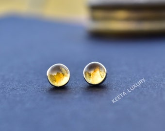 Citrine stud Earrings, Citrine Studs, Earrings, Tiny Citrine Earrings, November Birthstone, Citrine Jewelry, bridesmaid gift, gift for her