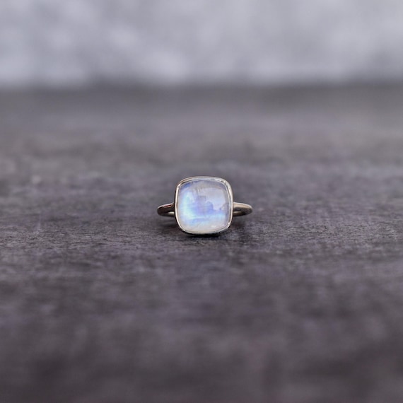 Natural Rainbow Moonstone Ring* Moonstone Handmade Ring* Healing