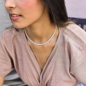 Natural Moonstone beaded necklace* Faceted rainbow moonstone jewelry For Women* Healing crystal necklace* layering necklace Gifts ideas
