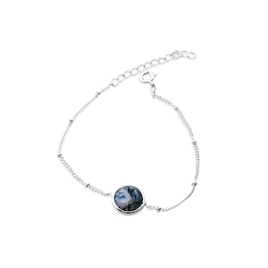 Natural Moss agate bracelet* Moss agate crystal bracelet* Sterling silver chain bracelet for women* Gemstone bracelet* Bridesmaid gifts