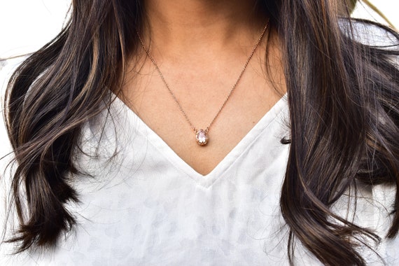 Rose Quartz Necklace Genuine Pink 