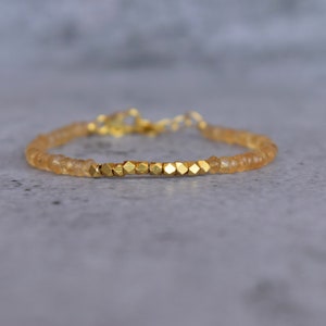 Genuine Citrine Bracelet* Yellow citrine handmade beaded bracelets for women* faceted Citrine Jewelry* Unique gift friendship bracelet
