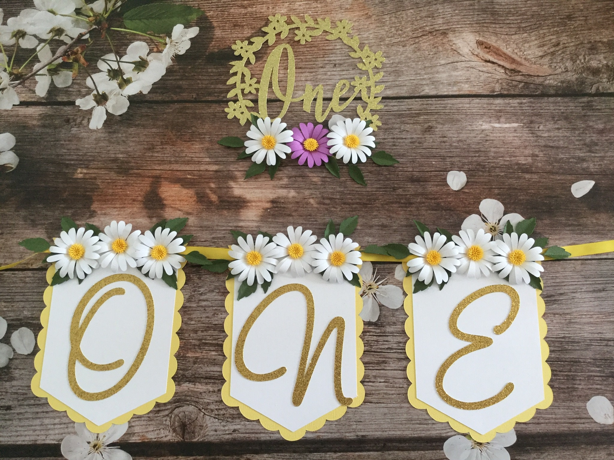 Daisy High Chair Banner Floral High Chair Banner Girl Etsy