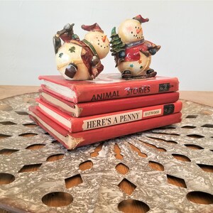 Lot of 4 Vintage books, Antique book lot, Red hardcover book, Instant Vintage Library, 1930s 1940s book, Vintage Illustrated Children&#39;s Book