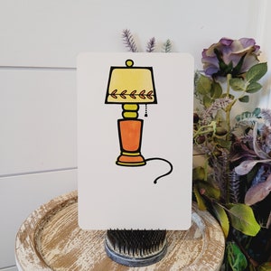 Vintage Lamp Flash Card, Antique flashcards, Vintage ephemera, Mixed media supplies, Vintage school, Collectible cards, Paper, Junk Journal
