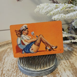 2 Vintage Pinup Playing Cards, Antique trade cards, Swap Cards, Ephemera, Junk Journal, Scrapbooking, Glamour girls, Mixed media supplies