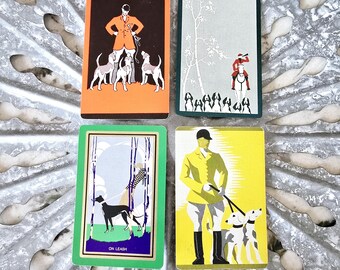 Art Deco Dog Playing Cards: Antique Ephemera Set for Junk Journals