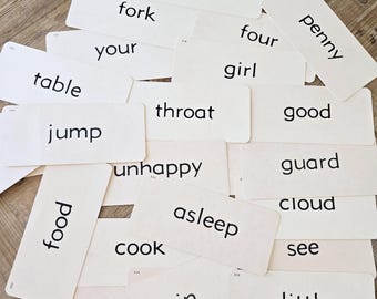 Vintage Flashcard, Word Phonics Card, Antique flashcard, Vintage ephemera, Vintage school, Ephemera decor, Scrapbooking