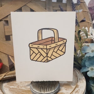 Vintage Basket Flash Card, Antique flashcards, Vintage school, Mixed media supplies, Vintage ephemera, Collectible cards, Picture cards