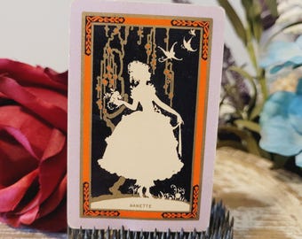 1920s Art Deco Playing Card: Nanette Silhouette, Antique Collectible