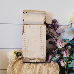 Antique Architectural Salvage, Salvaged wood, Chippy Paint, Antique Plinth Block, Vintage Molding Trim, French Country Farmhouse, Wall Art