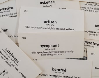 20 vintage flash cards, Mixed Media Art, Vintage ephemera, Junk Journal Supplies, Scrapbooking, Vintage Paperie, Word cards, Vocabulary