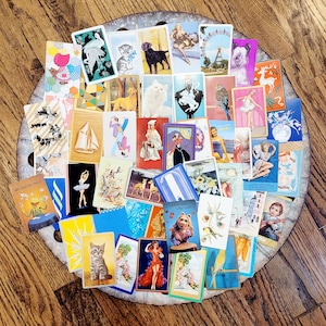 Vintage Playing Card Set, Mixed Lot of 50 cards, Vintage cards, Collectible, Assorted cards, Scrapbooking, Vintage ephemera, Antique paper