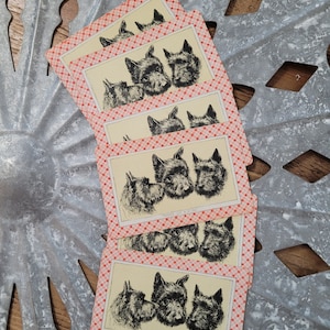 6 Vintage Dog Playing Cards, Antique trade card, Swap Cards Congress card, Vintage Ephemera, Junk Journal Scrapbooking, Mixed media supplies