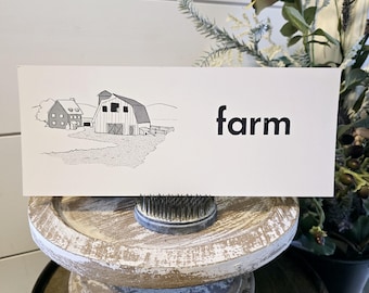 Vintage Farm Flashcard: Antique Ephemera for Junk Journals