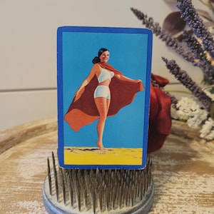 3 Vintage Pinup Playing Cards, Antique trade cards, Swap Cards, Glamour girls, Bikini girl, Mixed media supplies, Collectible cards