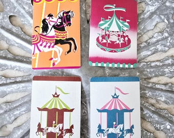 Art Deco Horse Carousel Playing Cards: Antique Ephemera Set