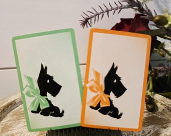 Rare Midcentury Dog Playing Cards, Dog Deco cards, Antique trade cards, Swap Cards, Collectible cards, Paper crafting, Ephemera, Mixed media