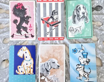 Vintage Puppy Dog Playing Cards: Ephemera Set for Junk Journals