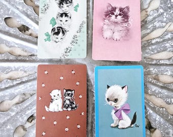 Vintage Cat Playing Card Set: Antique Kitten Ephemera