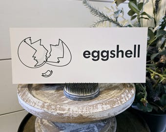 Vintage Eggshell Flashcard: Antique Ephemera for Junk Journals, Vintage School Supplies, Kitchen decor
