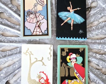 Art Deco Playing Card Set: Mermaid, Ballerina, Congress Cards