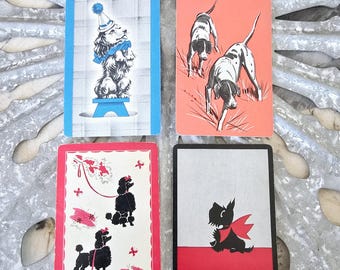 Vintage Dog Playing Cards: Antique Ephemera Set for Crafting