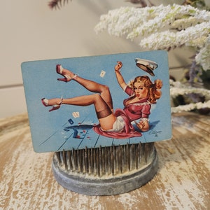 2 Vintage Pinup Playing Cards, Antique trade cards, Swap Cards, Ephemera, Junk Journal, Scrapbooking, Glamour girls, Collectible cards