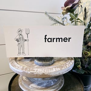 Vintage Farmer Flash Card, Antique flashcards, Vintage ephemera, Junk Journal supplies, Scrapbooking, Vintage Art, Vintage Paperie