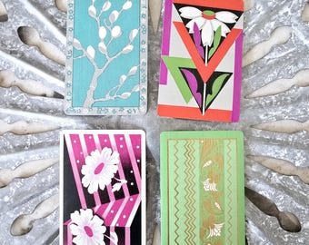 Art Deco Floral Playing Cards Set: Antique Congress Cards Ephemera
