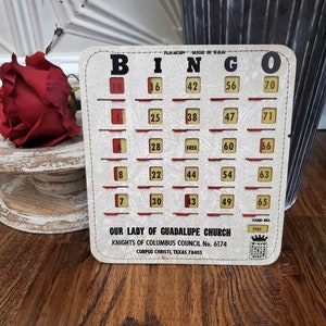 cartes de bingo vintage, cartes de bingo réutilisables, cartes de bingo coulissantes, cartes de jeu, affichage vintage, jeu vintage, jeu éphémère, jeu de bingo,