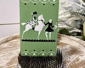 Art Deco Playing Card: Horse & Lady Congress Card, Collectible Ephemera