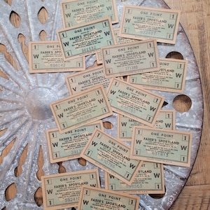 Set of 2 Arcade Tickets, Rare Coney Island tickets, Farber&#39;s Sportland, Vintage carnival, Amusement park, Antique ephemera, Scrapbooking