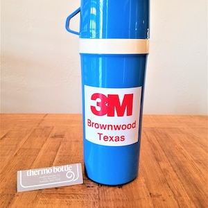 Vintage 1 Liter Aladdin Thermos, Vintage blue thermos, 3M Brownwood Texas, Original Instructions, Soup thermos, Drink thermos, Vintage decor
