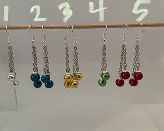 ornament ball earrings, Christmas earrings, Dangling