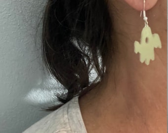 Glow in the Dark Ghost Earrings, Halloween Jewelry