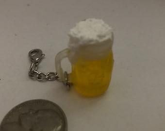 Beer Mug Resin Necklace, Mini Bar Drink Charm, Kawaii Pendant