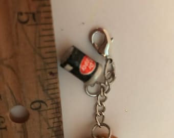 Handmade Cheeseburger Soda Charm Necklace, Food Jewelry