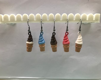 ice cream cone earrings, Dangling earring food, Earrings,