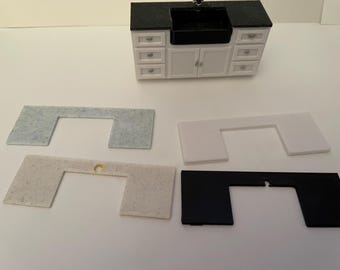1/24 Half Scale Dollhouse Sink Cabinet, Miniature Kitchen