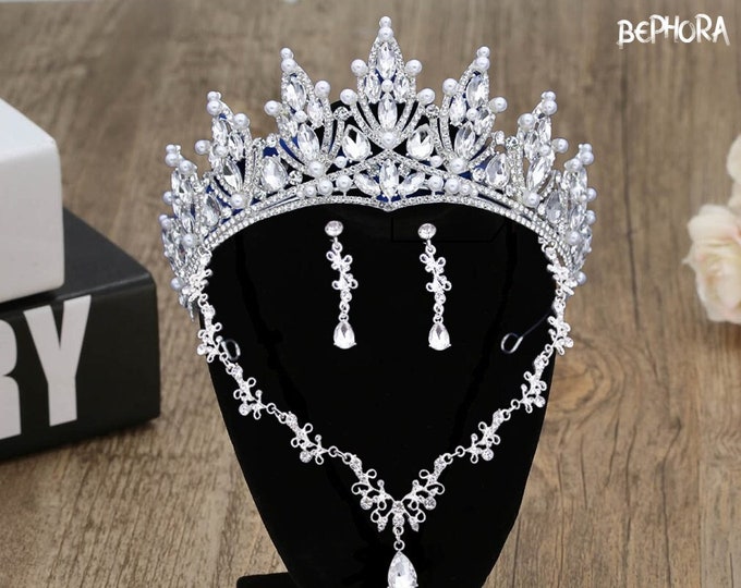 Wedding NEW Tiara Crown - Pearl Crown, Princess Tiara, Gold Silver Tiara, Princess Crown, Wedding Crown, Weddings, Princess Tiara Crown