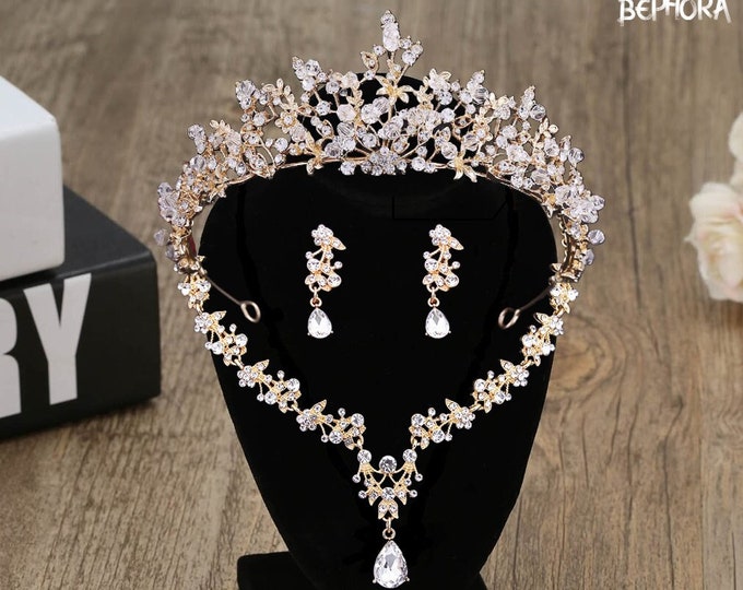 Gold Silver tiara, crystal wedding crown, rhinestone bridal tiara, bridal crown tiara,wedding tiara, royal wedding tiara,birthday prom photo