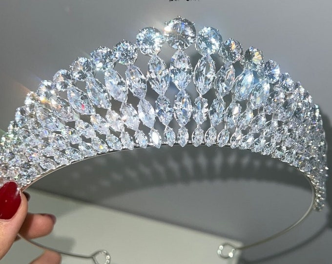 BEPHORA Handmade New Silver Luxury Fashion Baroque Crystal Diadem Veil Bride Rhinestone Queen Tiara Crown Women Jewelry Sets Accessories