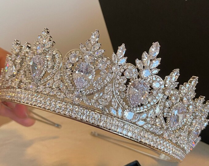 BEPHORA Handmade Baroque Silver Color Rhinestone Crystal 2023 Royal Queen Tiaras and Crowns Women Pageant Wedding Hair Jewelry Accessories