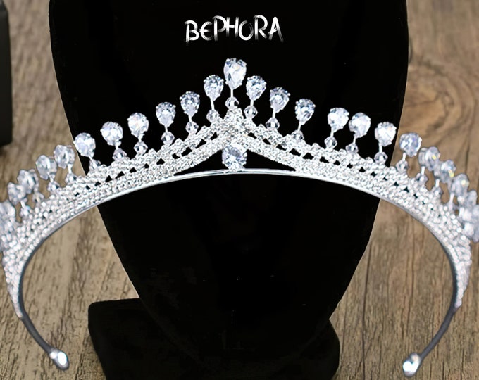 Wedding Tiara Crown - Adult and Child, Butterfly Pearl Crown, Crystals Headpiece Hairpiece Gift