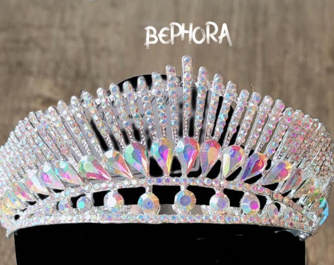 Luxurious Rhinestone Bridal Tiara - AB Crystal Wedding Diadem, Headbands for Brides & Birthday Party Royalty Gift